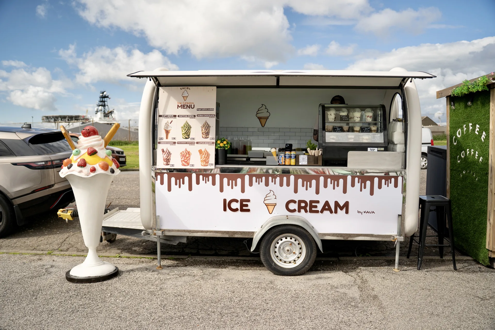 Swirl ice cream trailer on the Esplanade